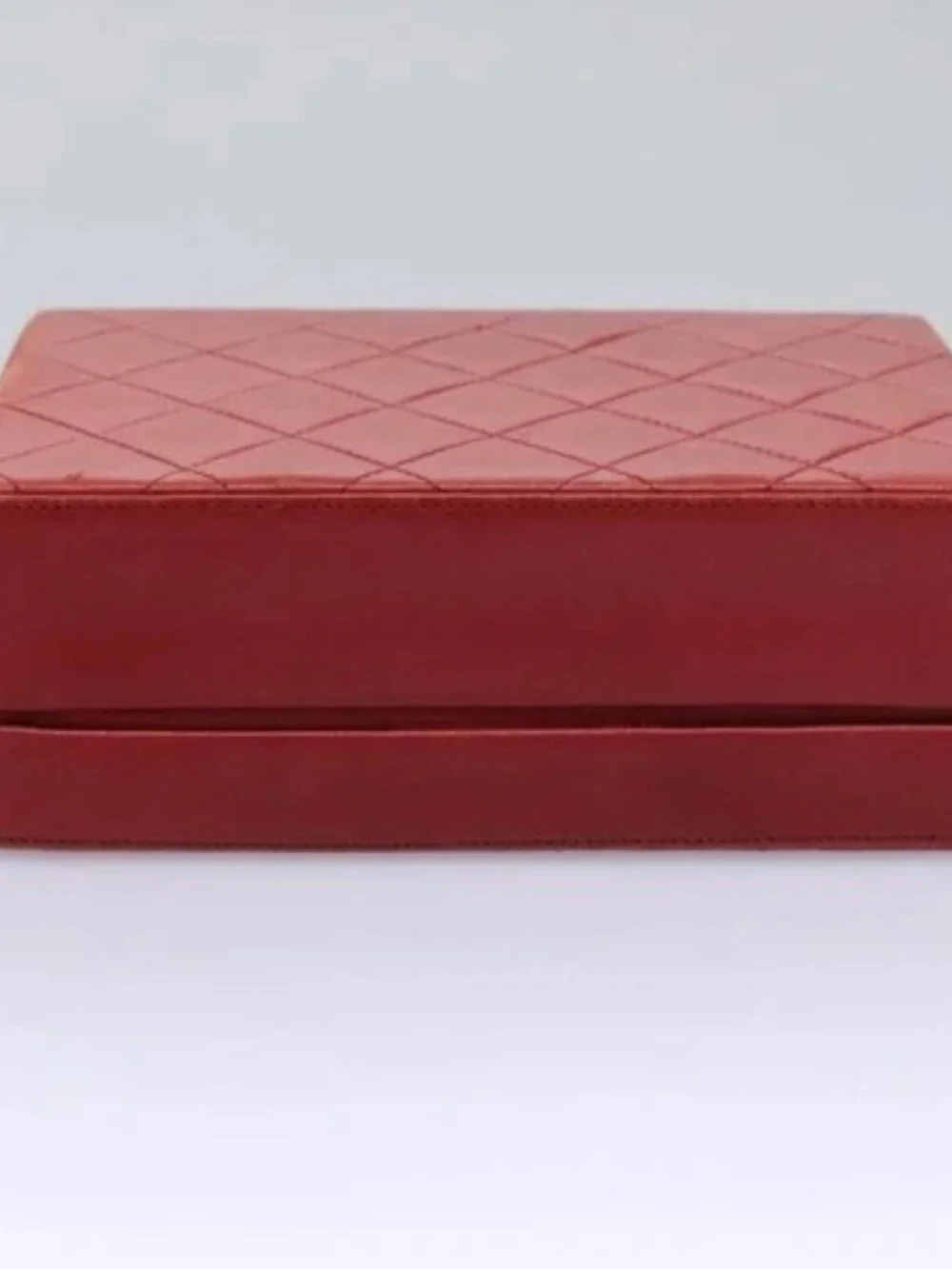 CHANEL Matelasse Hand Bag Lamb Skin 2way Red CC Auth 115600V